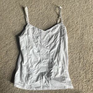 white house black market flower white tank top